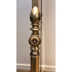 Important Empire Style Bronze and Brass Psyché Mirror, French Work, Circa 1880