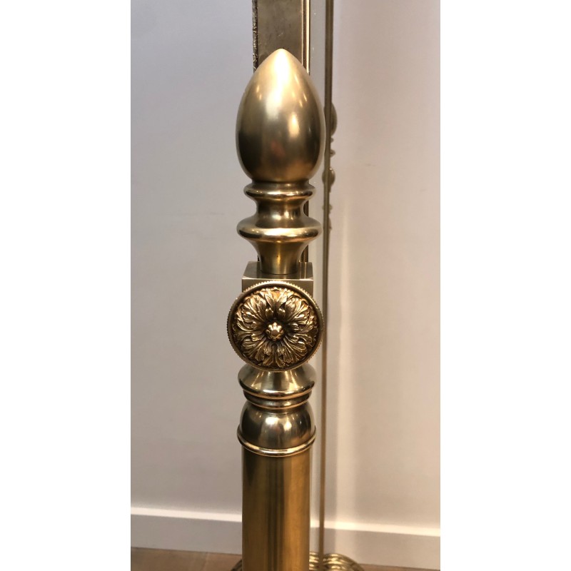 Important Empire Style Bronze and Brass Psyché Mirror, French Work, Circa 1880