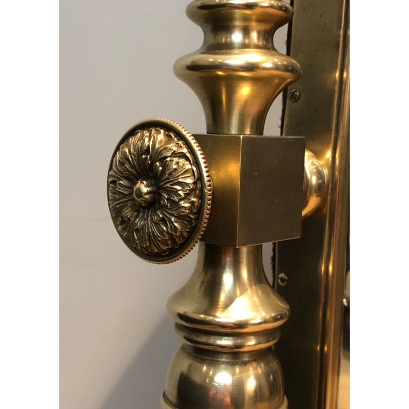 Important Empire Style Bronze and Brass Psyché Mirror, French Work, Circa 1880