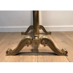 Important Miroir Psyché de Style Empire en Bronze et Laiton, Travail Français, Vers 1880