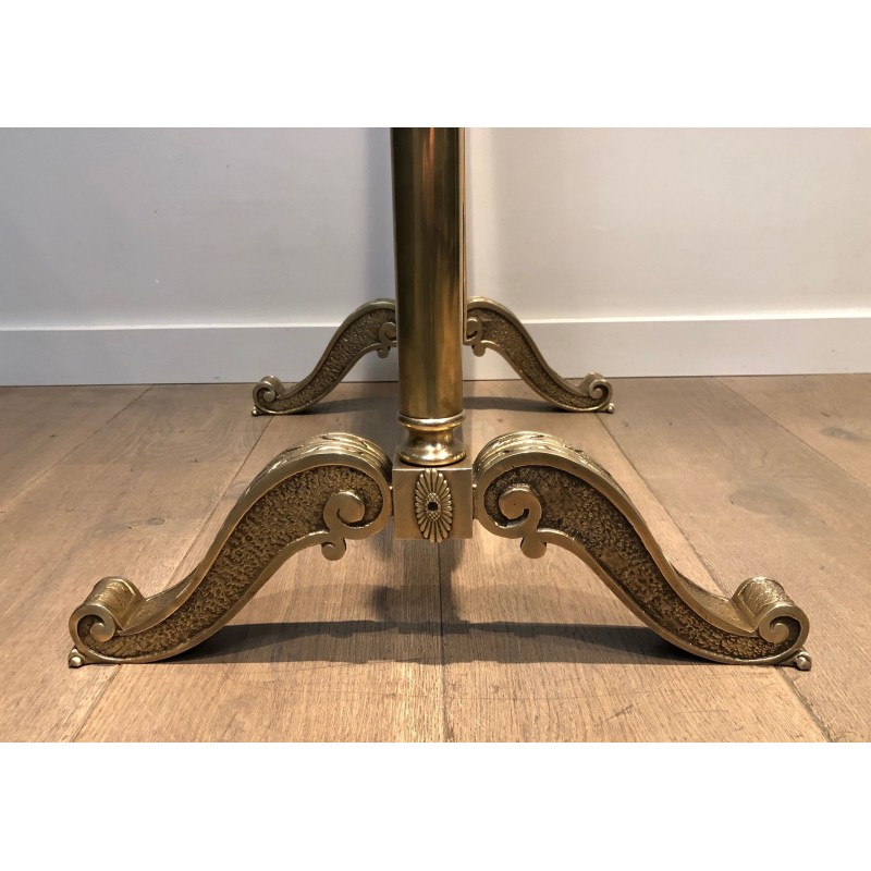 Important Miroir Psyché de Style Empire en Bronze et Laiton, Travail Français, Vers 1880