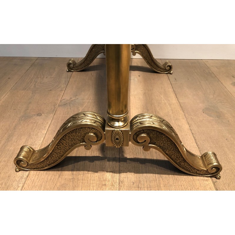 Important Miroir Psyché de Style Empire en Bronze et Laiton, Travail Français, Vers 1880