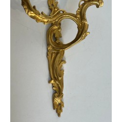 Paire d'Appliques en Bronze Doré Style Louis XV | Travail Français, vers 1940