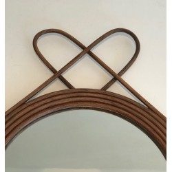 Rattan Mirror, French Work, Circa 1950