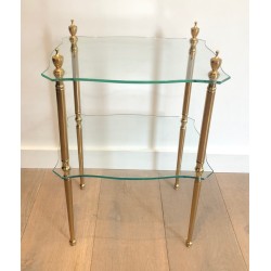 Boût de Canapé en Laiton et Plateau de Verre de la Maison Jansen