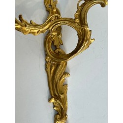 Paire d'Appliques en Bronze Doré de Style Louis XV