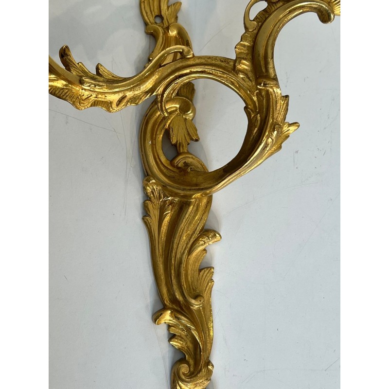 Pair of Louis XV Style Gilt Bronze Wall Sconces | French Work, circa 1940