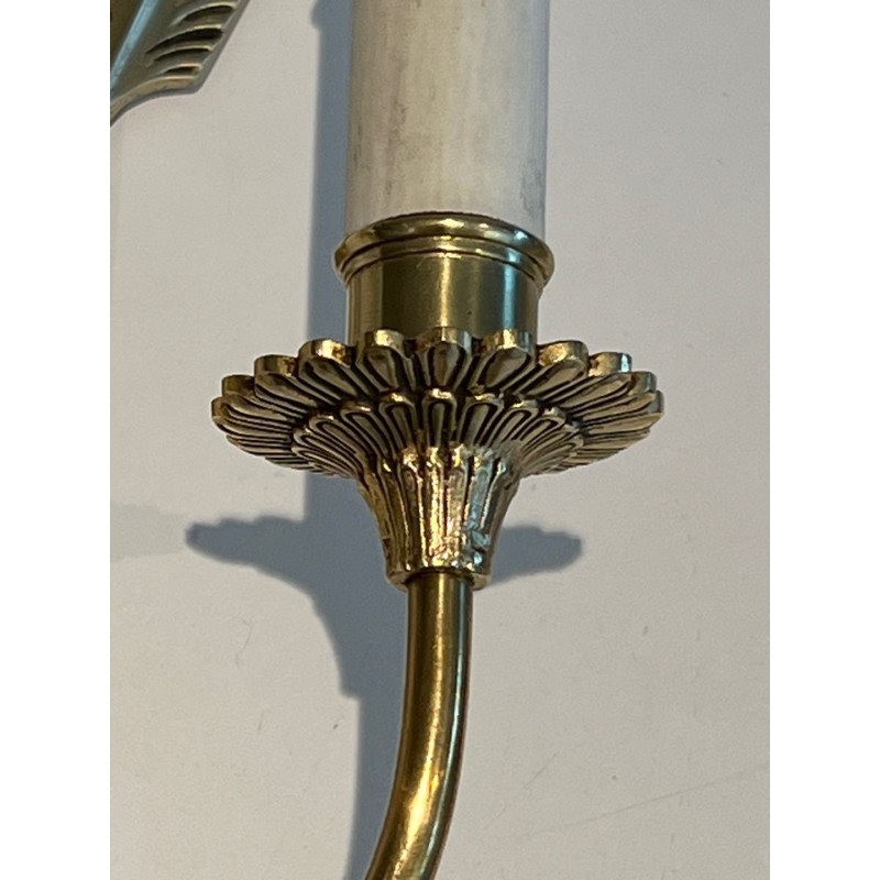 Paire d'Appliques Bronze aux Flèches Croisées Style Empire | Travail Français, vers 1950