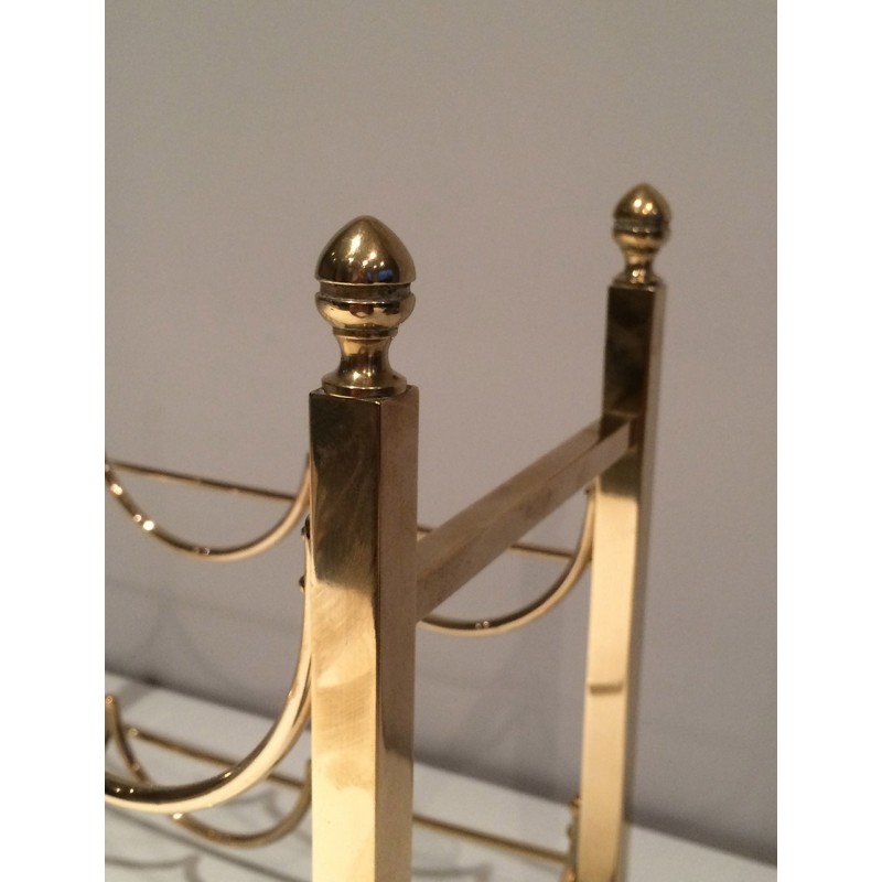 Brass Six-Bottle Wine Holder with Claw Feet by Maison Jansen, circa 1940