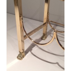 Brass Six-Bottle Wine Holder with Claw Feet by Maison Jansen, circa 1940