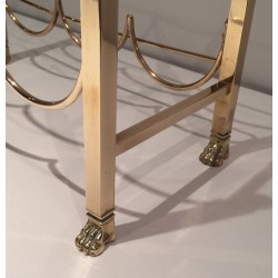 Brass Six-Bottle Wine Holder with Claw Feet by Maison Jansen, circa 1940