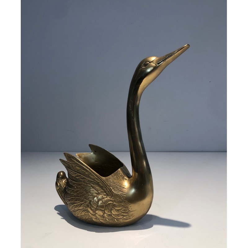 Brass Swan Vide-Poche, French Work, circa 1970