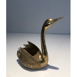 Brass Swan Vide-Poche, French Work, circa 1970