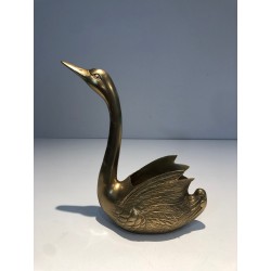 Brass Swan Vide-Poche, French Work, circa 1970
