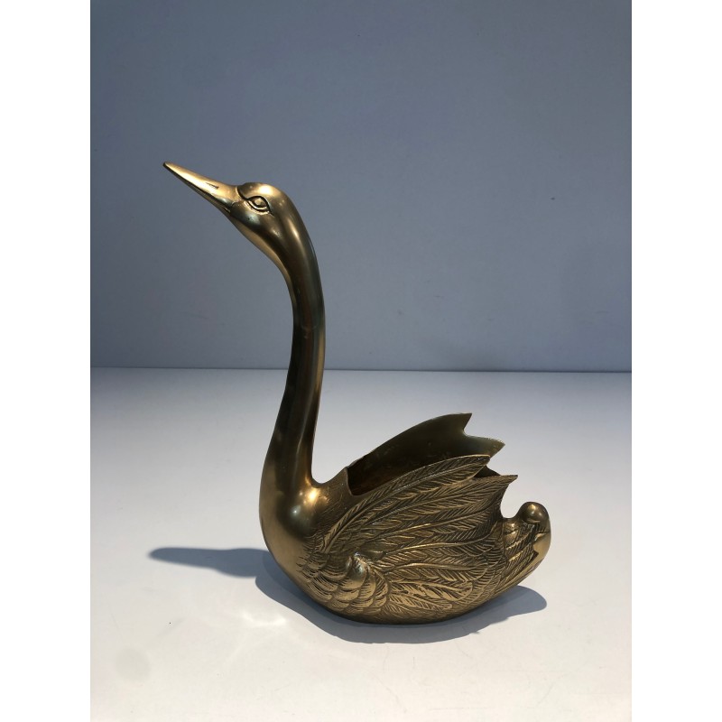 Brass Swan Vide-Poche, French Work, circa 1970