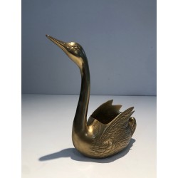 Brass Swan Vide-Poche, French Work, circa 1970