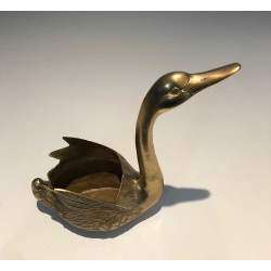 Brass Swan Vide-Poche, French Work, circa 1970