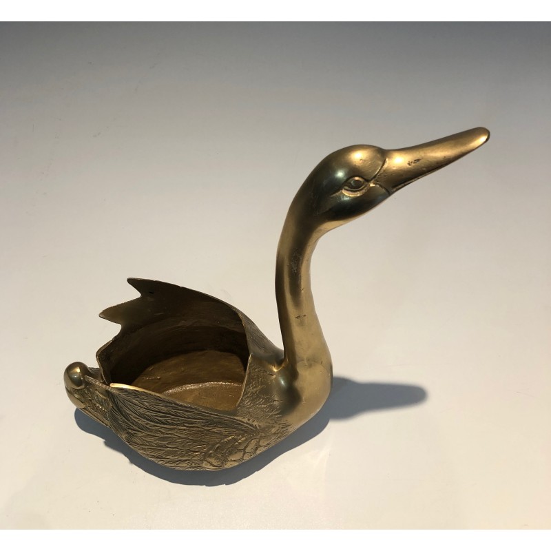 Brass Swan Vide-Poche, French Work, circa 1970