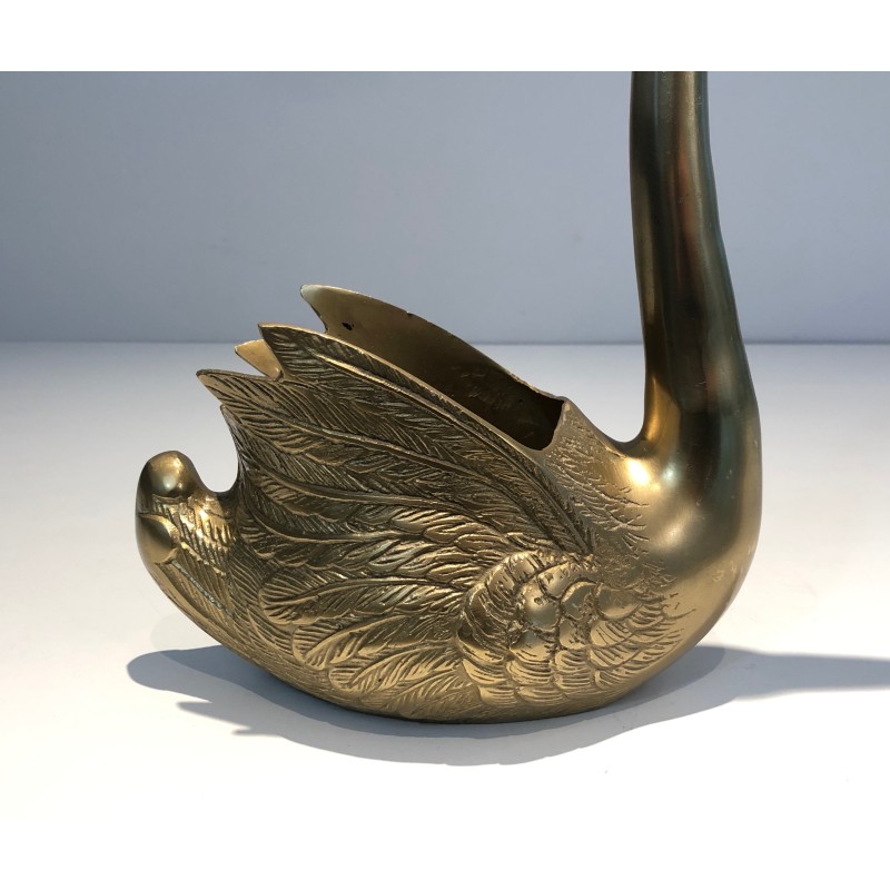 Brass Swan Vide-Poche, French Work, circa 1970