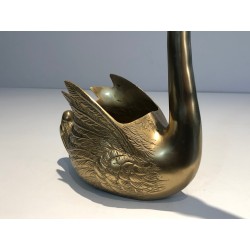 Brass Swan Vide-Poche, French Work, circa 1970