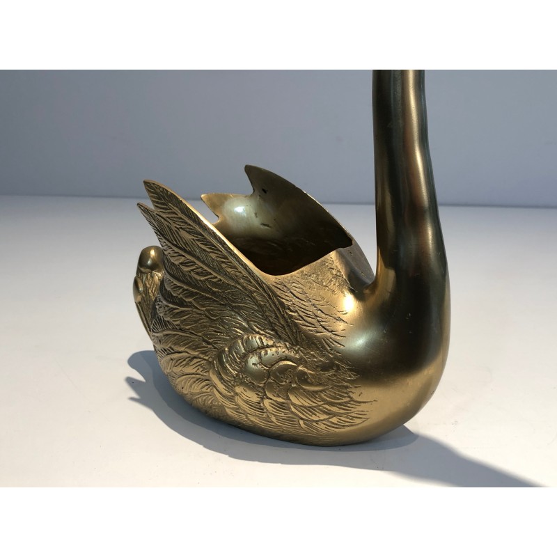 Brass Swan Vide-Poche, French Work, circa 1970