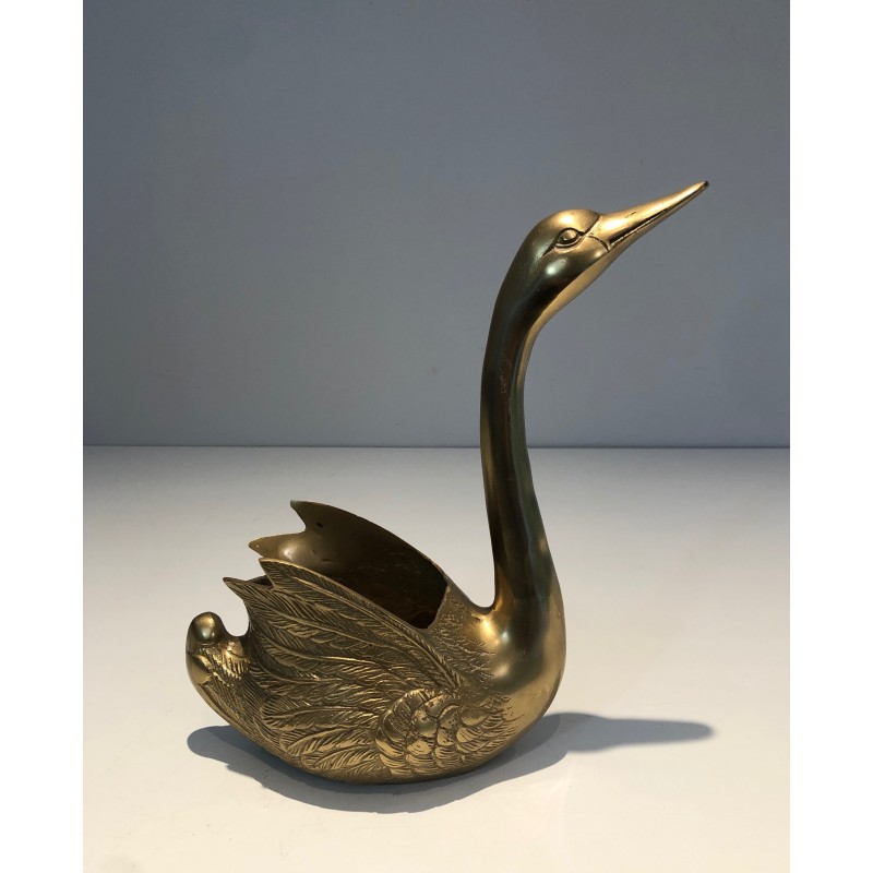 Brass Swan Vide-Poche, French Work, circa 1970