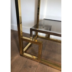 Chrome and Gilt Chrome Shelving Unit, French Work in the Style of Willy Rizzo, circa 1970
