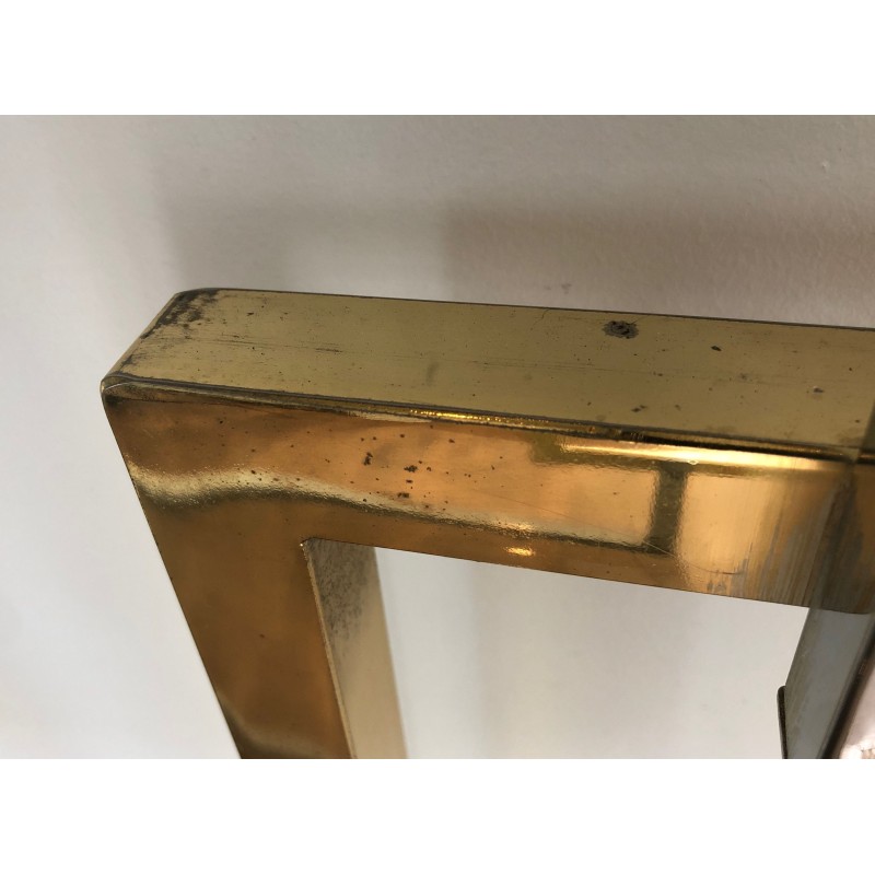 Chrome and Gilt Chrome Shelving Unit, French Work in the Style of Willy Rizzo, circa 1970