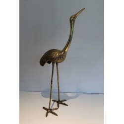 Oiseau Stylisé en Laiton, Travail Français, Vers 1970
