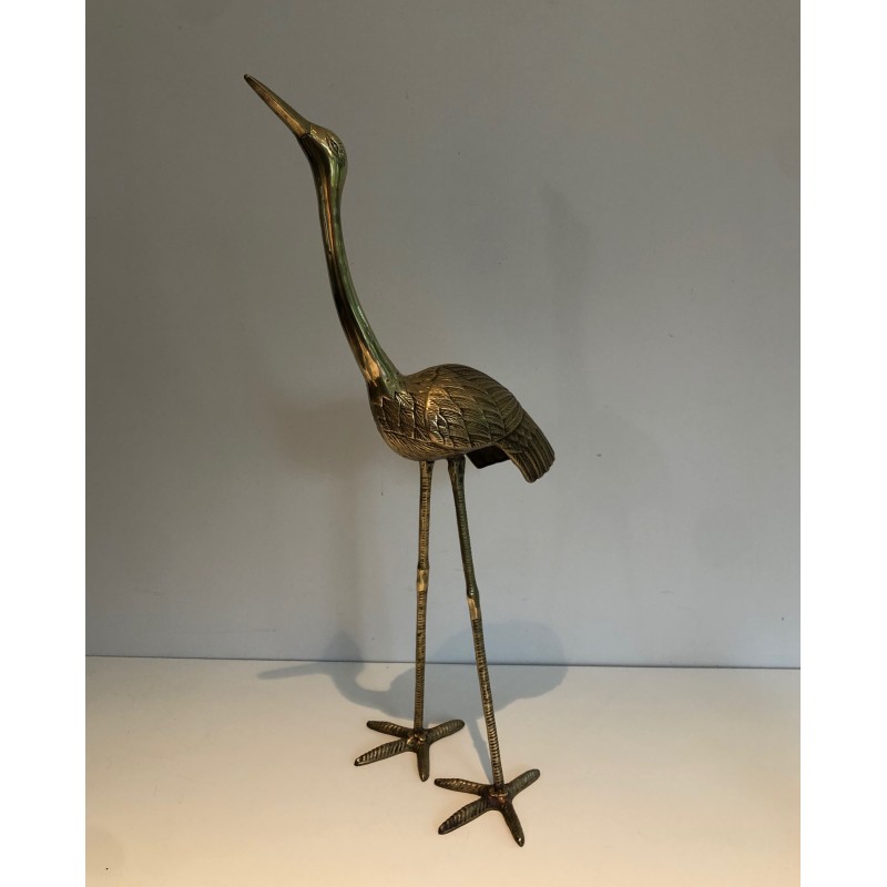 Oiseau Stylisé en Laiton, Travail Français, Vers 1970
