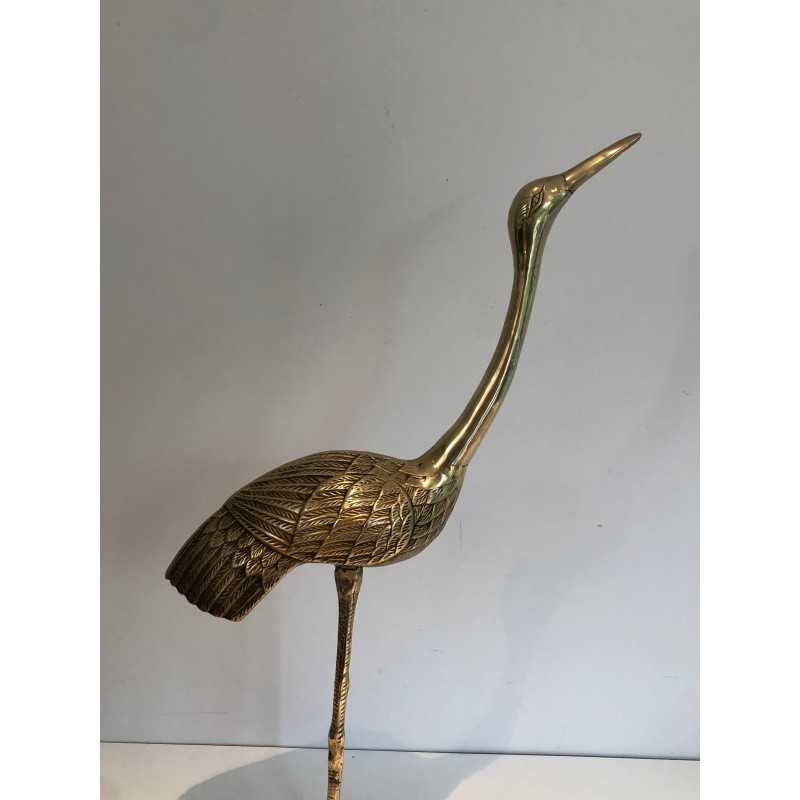 Oiseau Stylisé en Laiton, Travail Français, Vers 1970