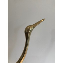 Oiseau Stylisé en Laiton, Travail Français, Vers 1970
