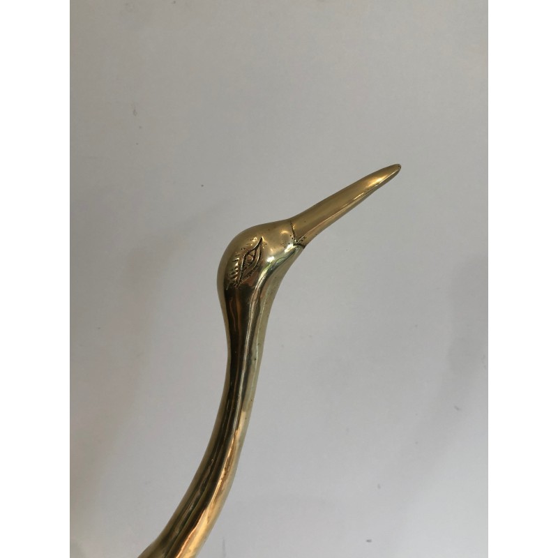 Oiseau Stylisé en Laiton, Travail Français, Vers 1970