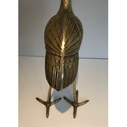Oiseau Stylisé en Laiton, Travail Français, Vers 1970