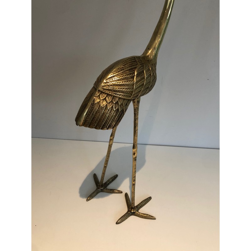 Oiseau Stylisé en Laiton, Travail Français, Vers 1970