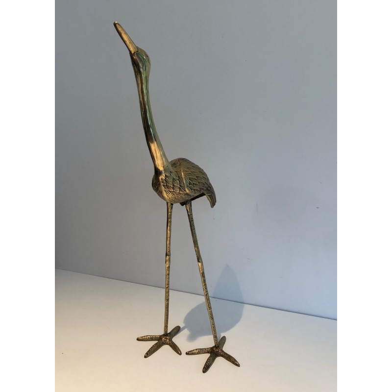 Oiseau Stylisé en Laiton, Travail Français, Vers 1970