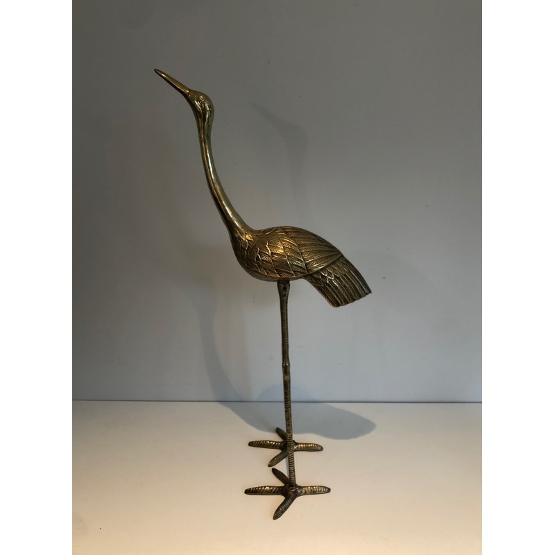 Oiseau Stylisé en Laiton, Travail Français, Vers 1970