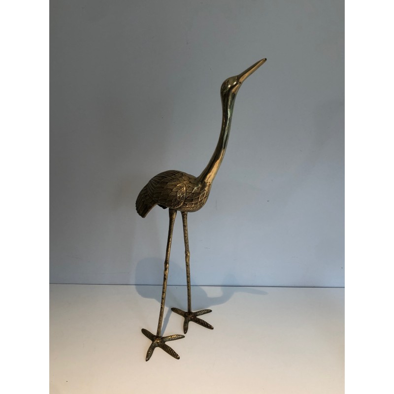 Oiseau Stylisé en Laiton, Travail Français, Vers 1970