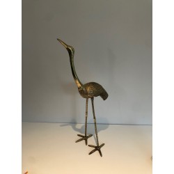 Oiseau Stylisé en Laiton, Travail Français, Vers 1970