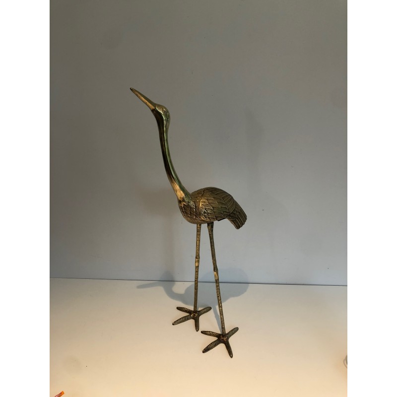 Oiseau Stylisé en Laiton, Travail Français, Vers 1970