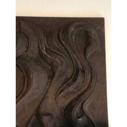 Modernist Cast Iron Fireback, French Work, circa 1950