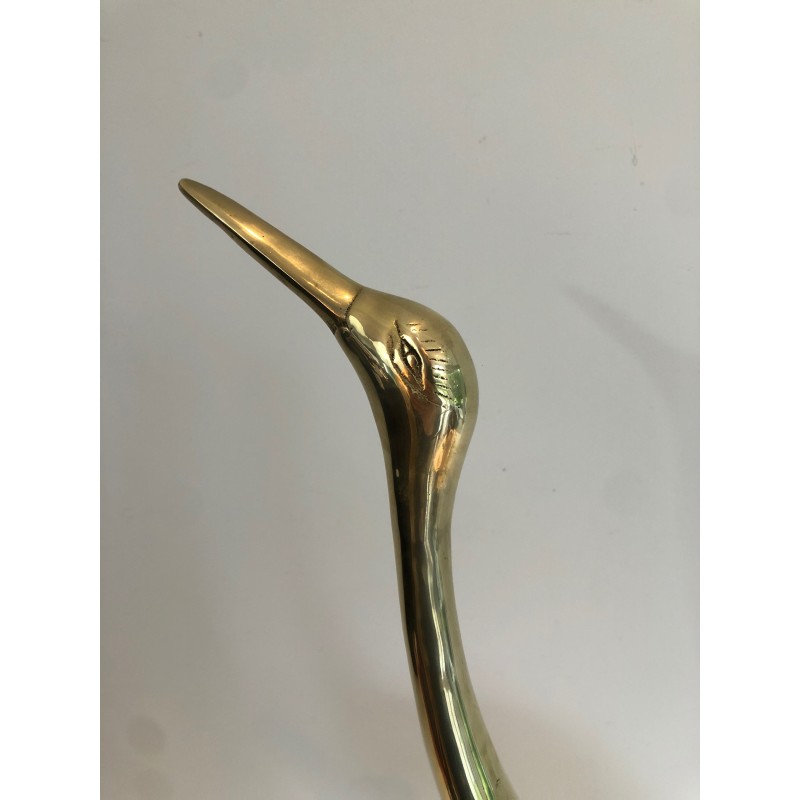 Oiseau Stylisé en Laiton, Travail Français, Vers 1970