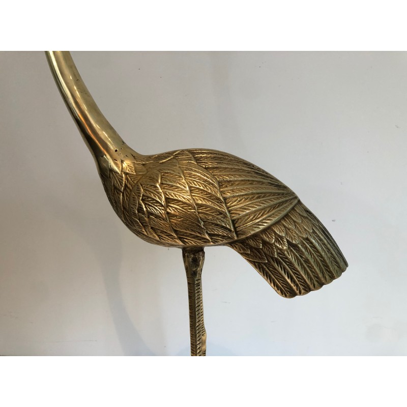 Oiseau Stylisé en Laiton, Travail Français, Vers 1970