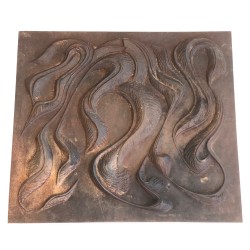 Modernist Cast Iron Fireback, French Work, circa 1950