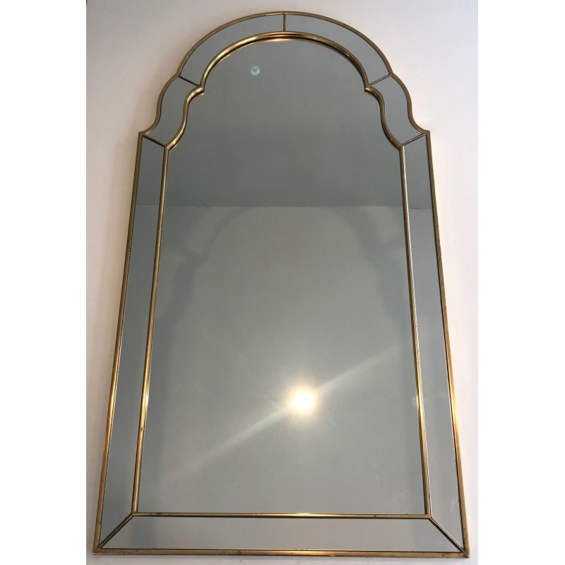 Gilt Wood Glazing Beads Mirror, circa 1970