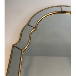 Miroir à Pare-Closes en Bois Doré, Vers 1970