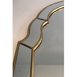 Miroir à Pare-Closes en Bois Doré, Vers 1970