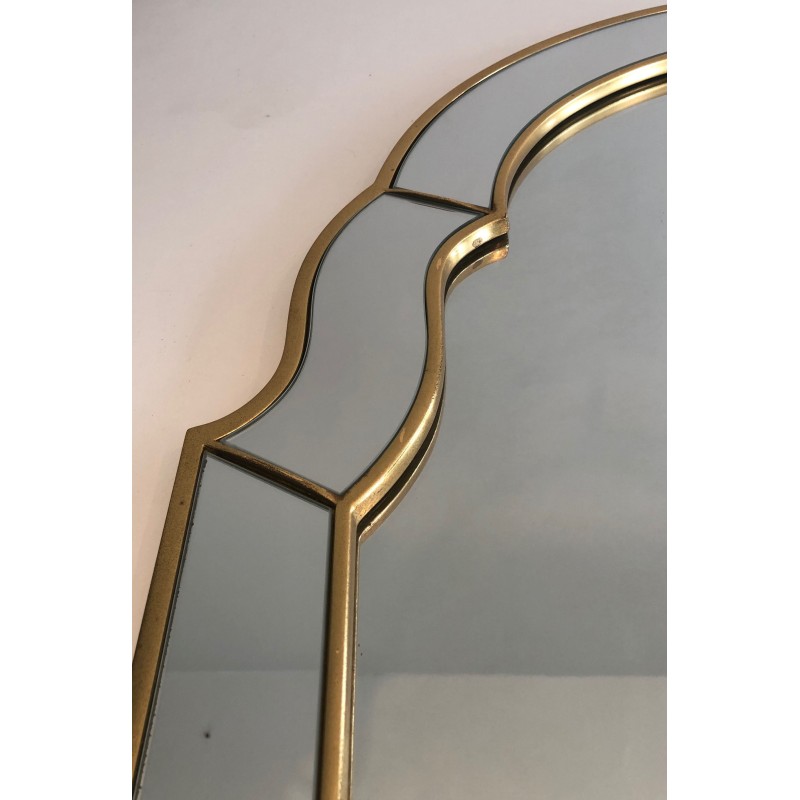 Gilt Wood Glazing Beads Mirror, circa 1970