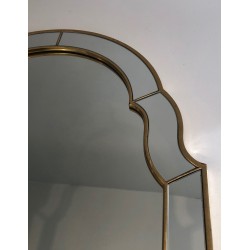 Miroir à Pare-Closes en Bois Doré, Vers 1970