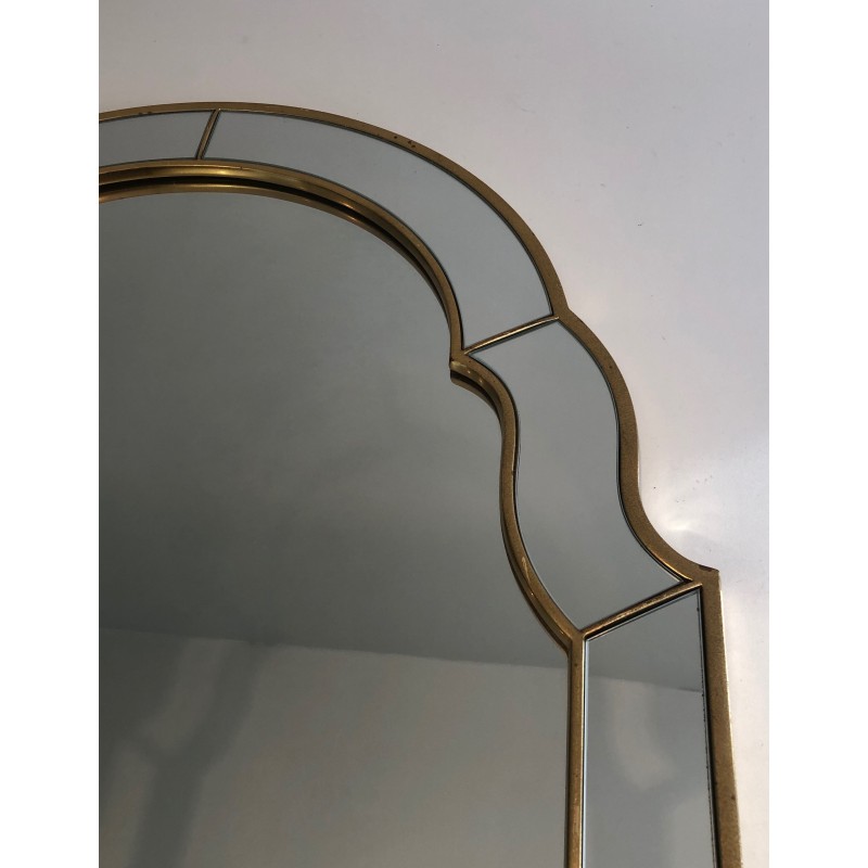 Miroir à Pare-Closes en Bois Doré, Vers 1970